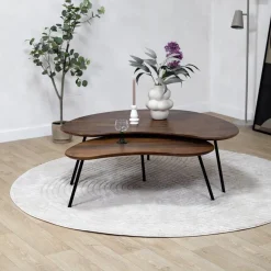 Salontafel Signe set van 2 walnoot 120/92cm