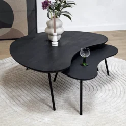 Salontafel Signe set van 2 zwart 120/92cm