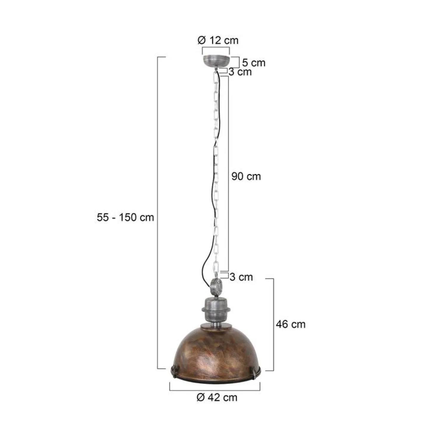 Sammy 1-lichts Hanglamp Bruin 42cm
