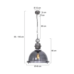 Sammy 1-lichts Hanglamp Grijs 45cm