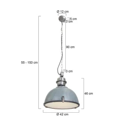 Sammy 1-lichts Hanglamp Grijs 42cm