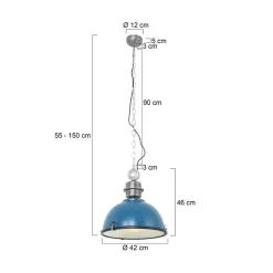 Sammy 1-lichts Hanglamp Petrol 42cm