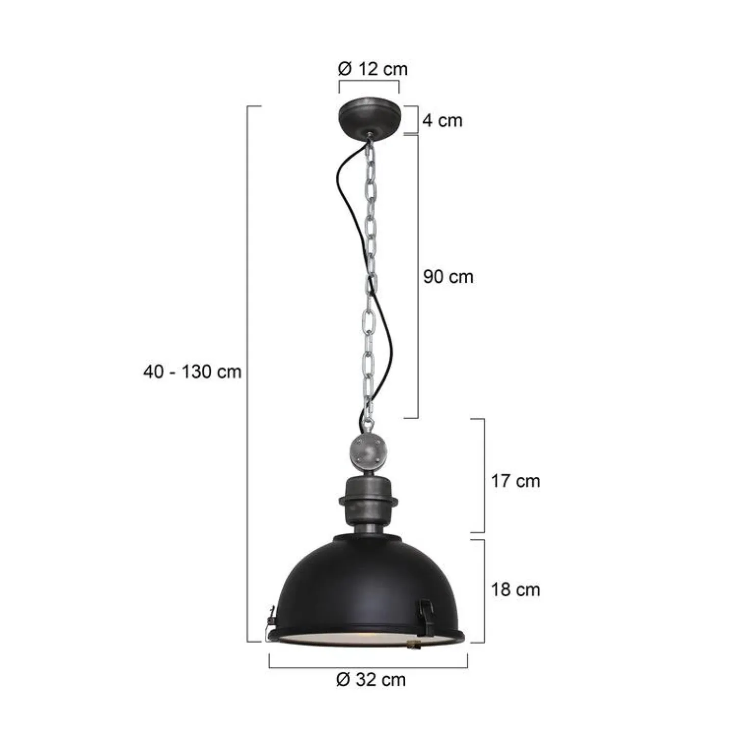 Sammy 1-lichts Hanglamp S Zwart 32cm
