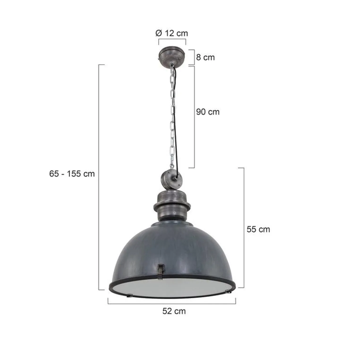 Sammy 1-lichts Hanglamp XL Grijs 52cm