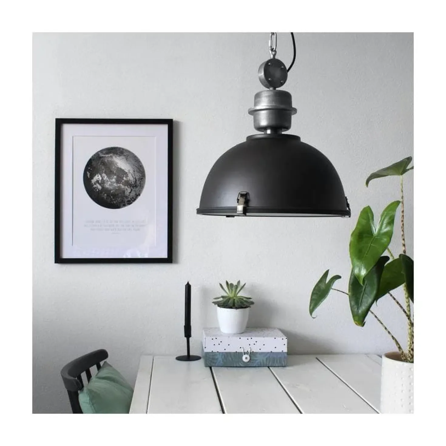 Sammy 1-lichts Hanglamp Zwart 42cm