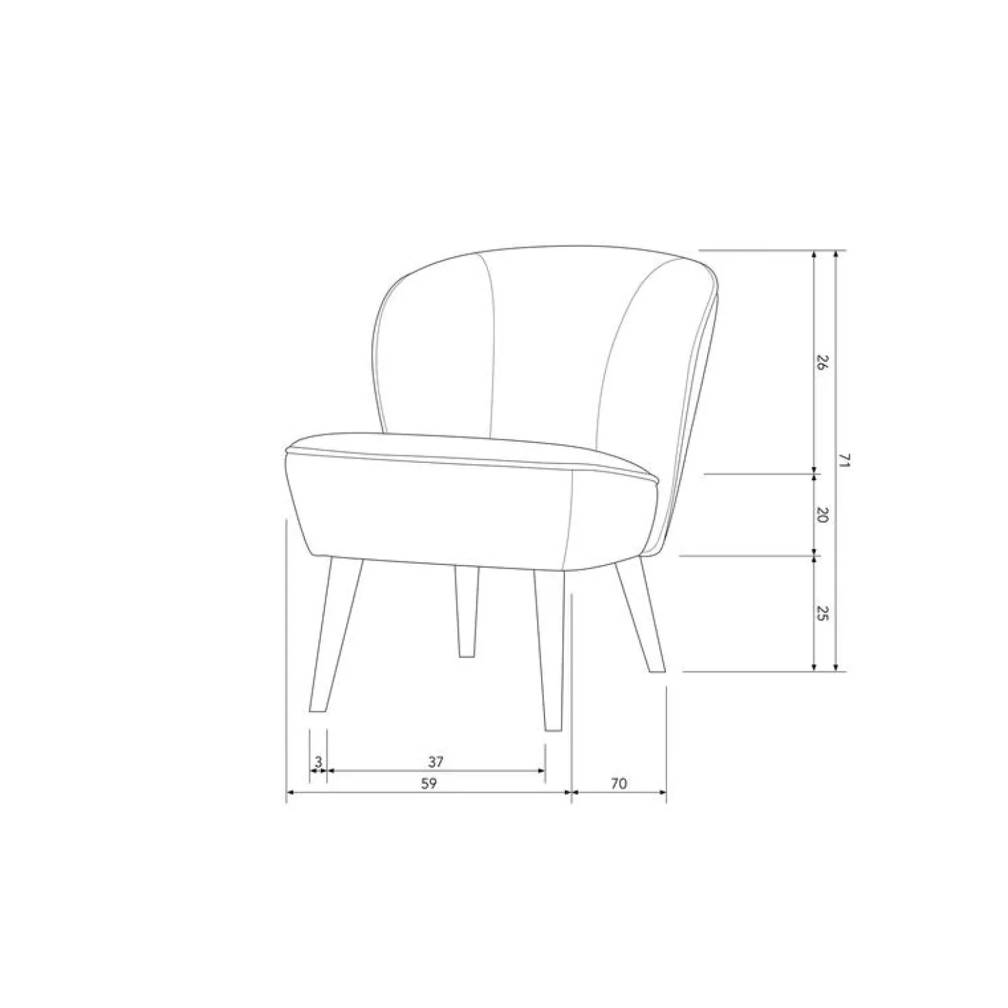 Sara Fauteuil Velvet Framboos