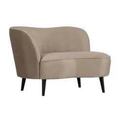 Sara Lounge Fauteuil Links Velvet Khaki 112cm