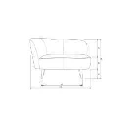 Sara Lounge Fauteuil Links Velvet Warm Groen 112cm