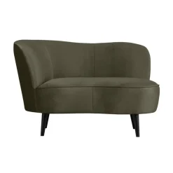 Sara Lounge Fauteuil Links Velvet Warm Groen 112cm