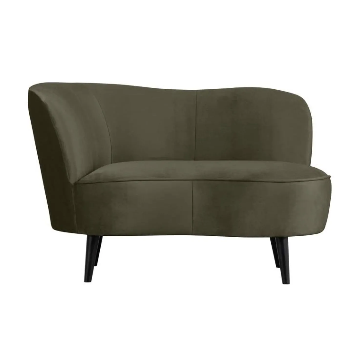 Sara Lounge Fauteuil Links Velvet Warm Groen 112cm