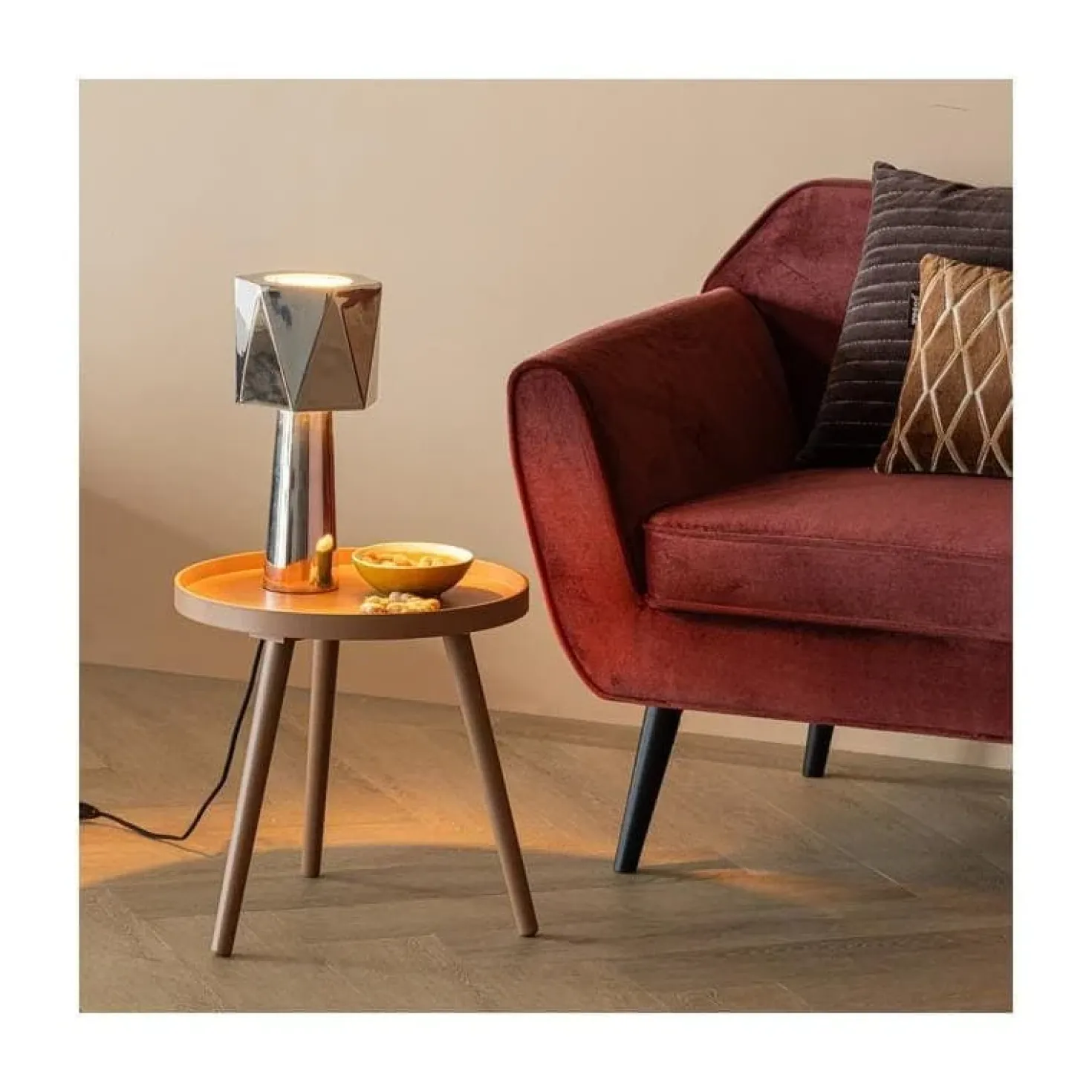 Sasha Bijzettafel rond Oudroze 41cm