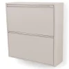 Schoenenkast industrieel Pippen (2 lades) – Taupe metaal