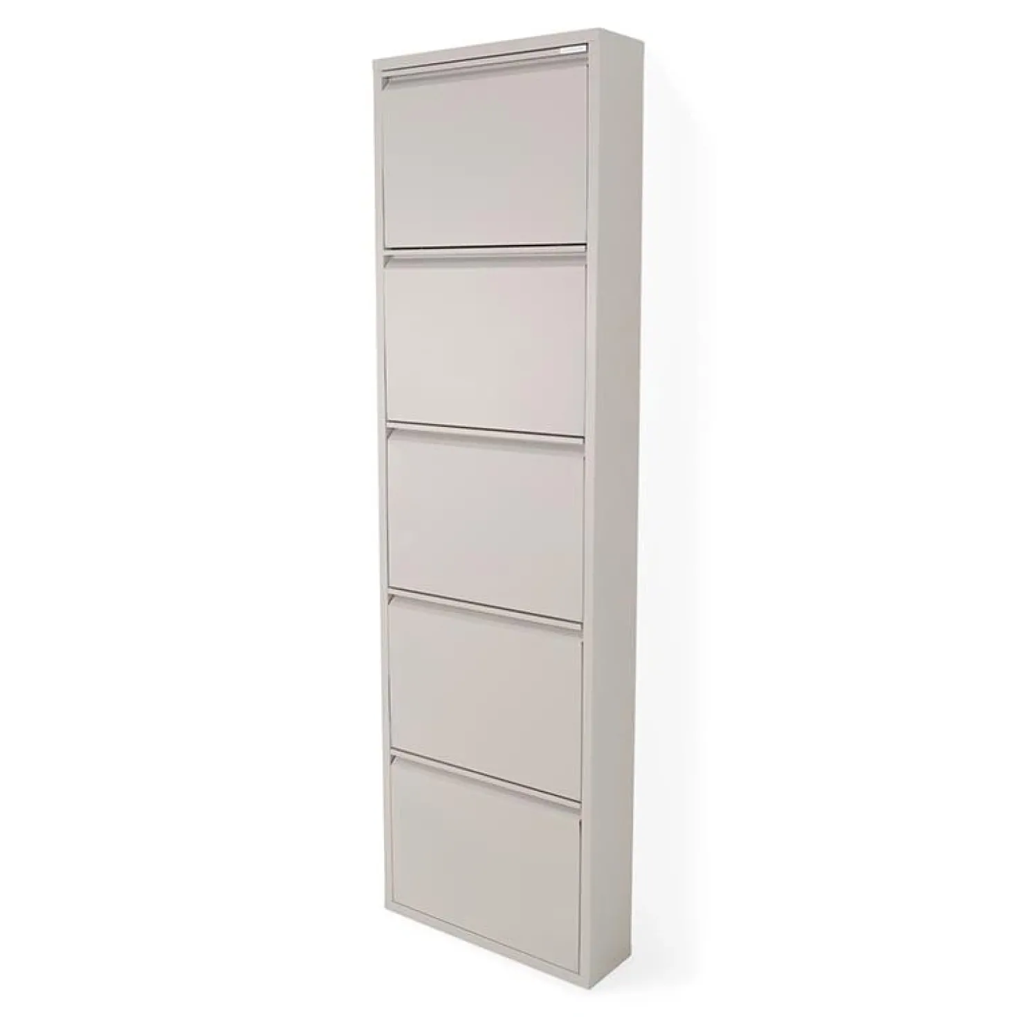 Schoenenkast industrieel Pippen (5 lades) – Taupe metaal