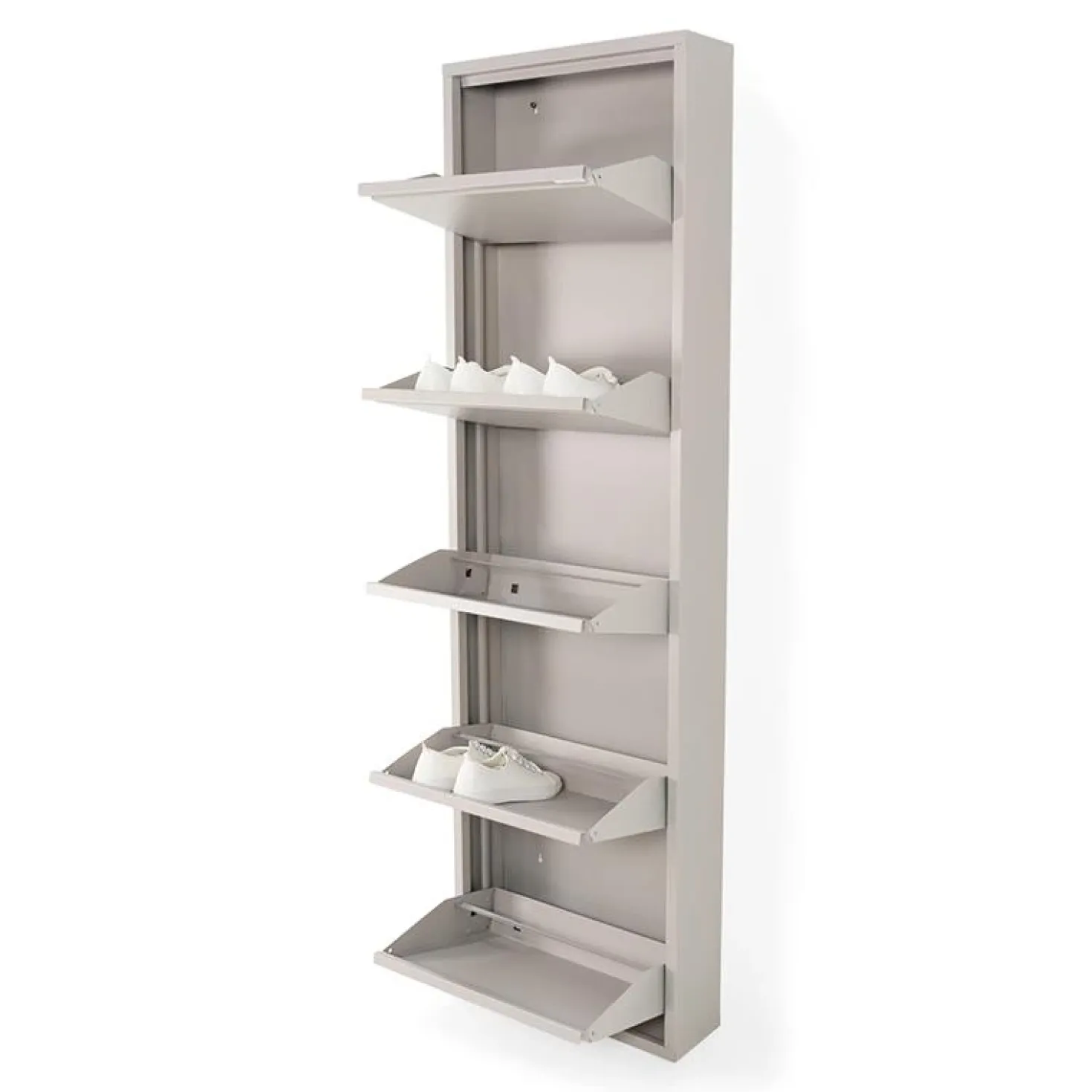 Schoenenkast industrieel Pippen (5 lades) – Taupe metaal