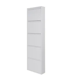 Schoenenkast industrieel Pippen (5 lades) – Wit metaal