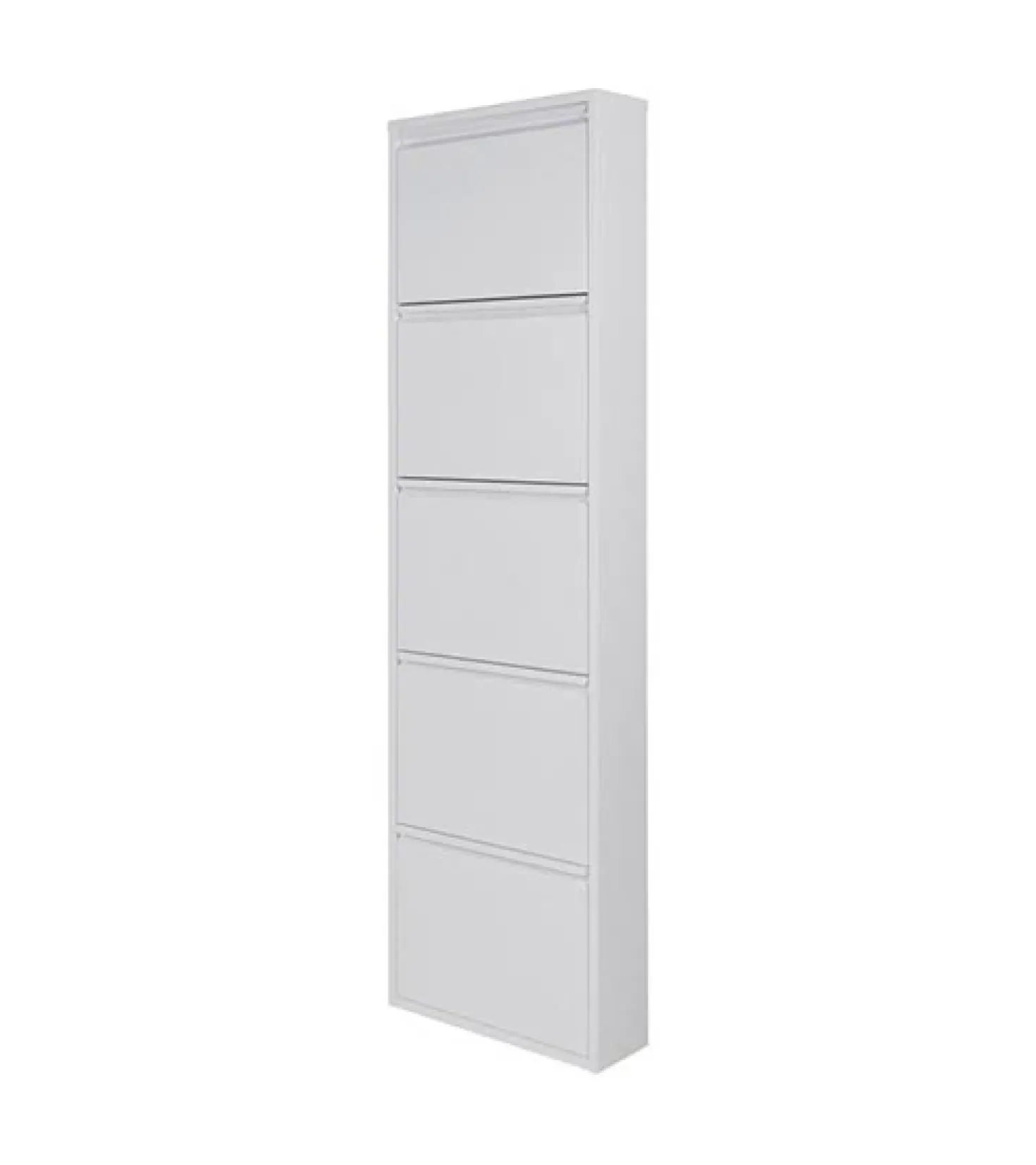 Schoenenkast industrieel Pippen (5 lades) – Wit metaal