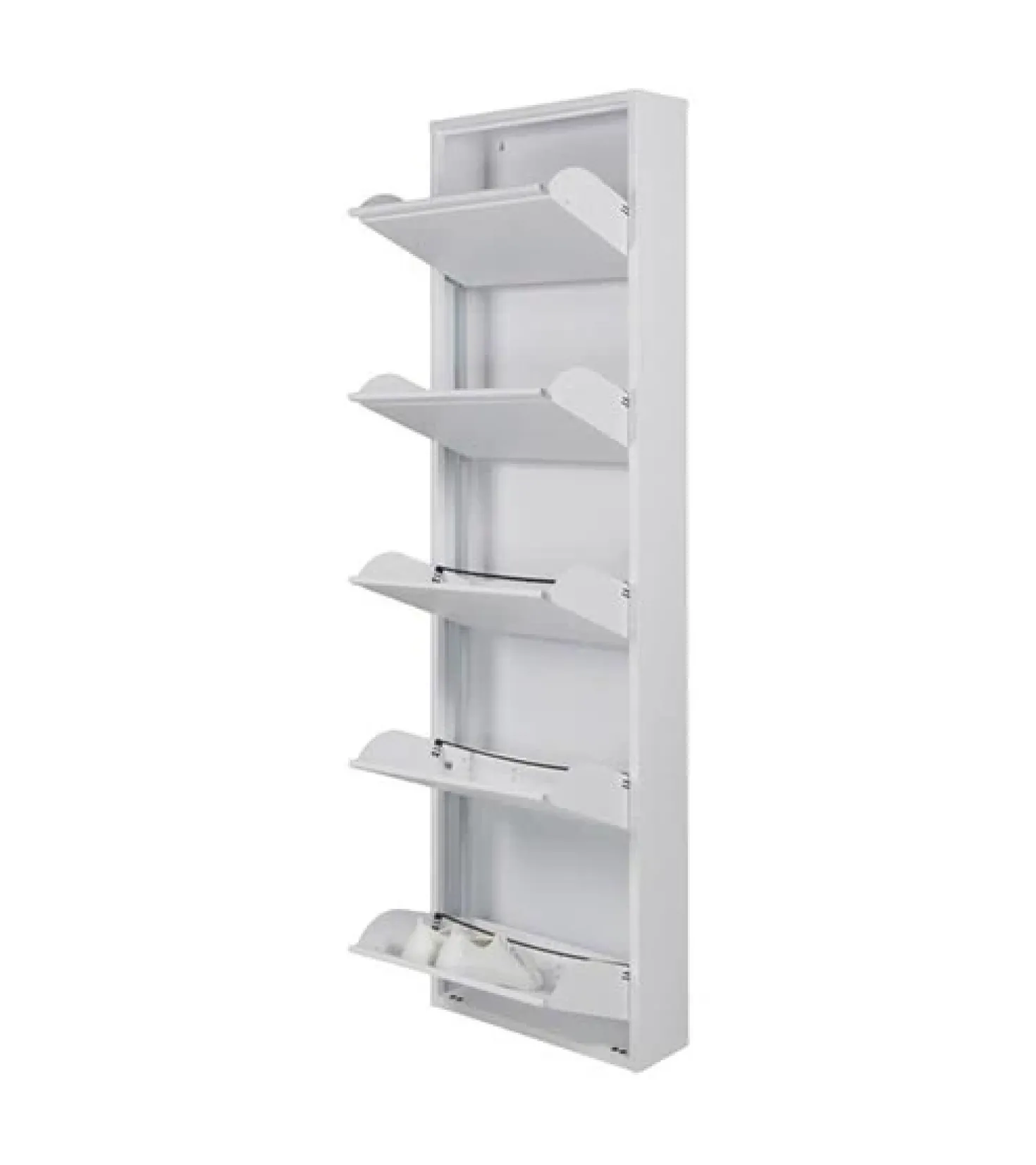 Schoenenkast industrieel Pippen (5 lades) – Wit metaal