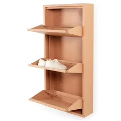 Schoenenkast industrieel Pippen (3 lades) – Terracotta metaal