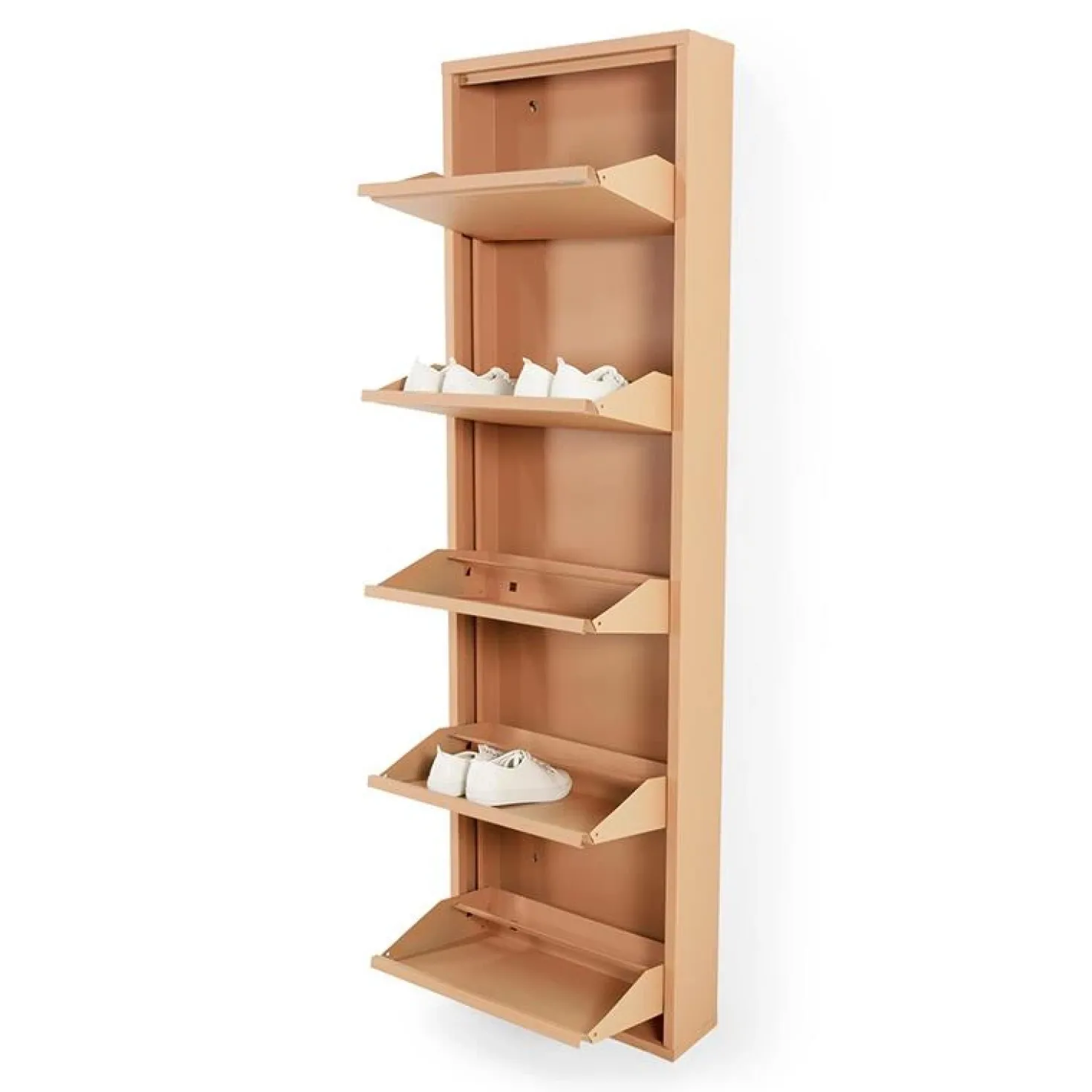 Schoenenkast industrieel Pippen (5 lades) – Terracotta metaal