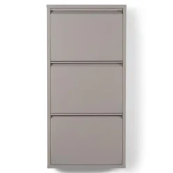 Schoenenkast industrieel Pippen (3 lades) – Taupe metaal