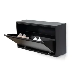 Schoenenkast industrieel Pippen XL (1 lade) - zwart metaal