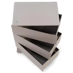 Schoenenkast industrieel Rodman (3 lades) – Taupe metaal