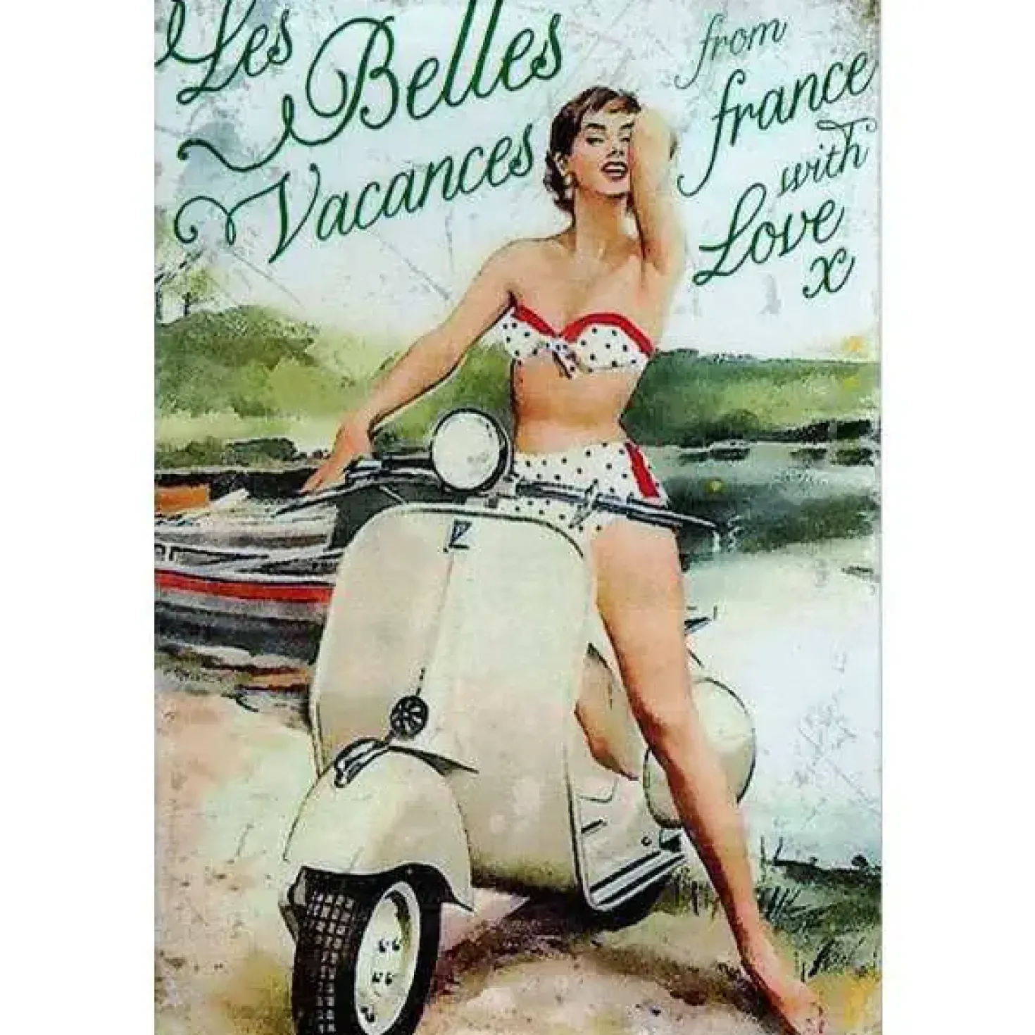 Scooter Les belles Vacances - metalen bord
