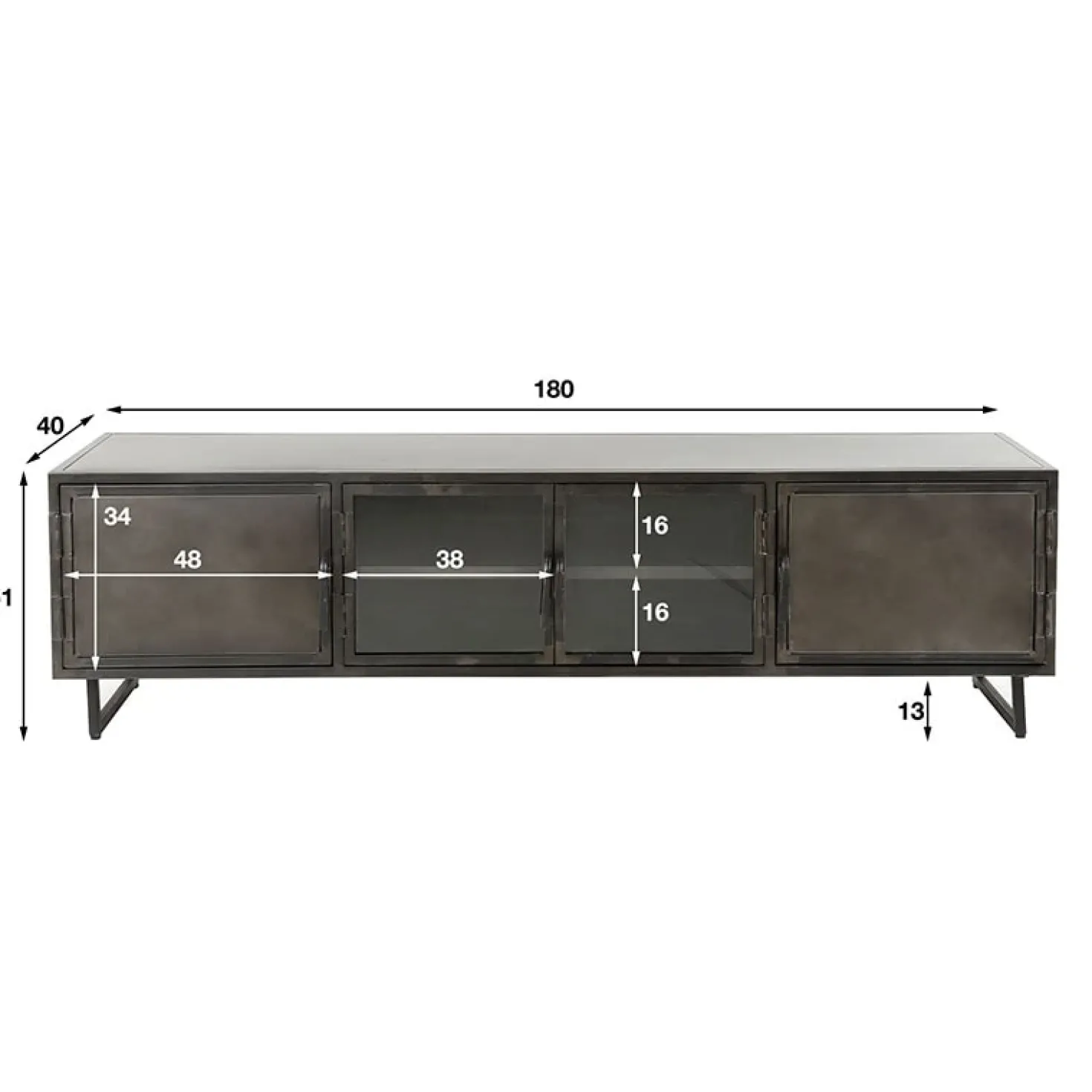 Seattle tv meubel industrieel 180cm
