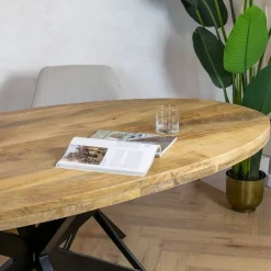 Senna eettafel industrieel ovaal mangohout 210cm