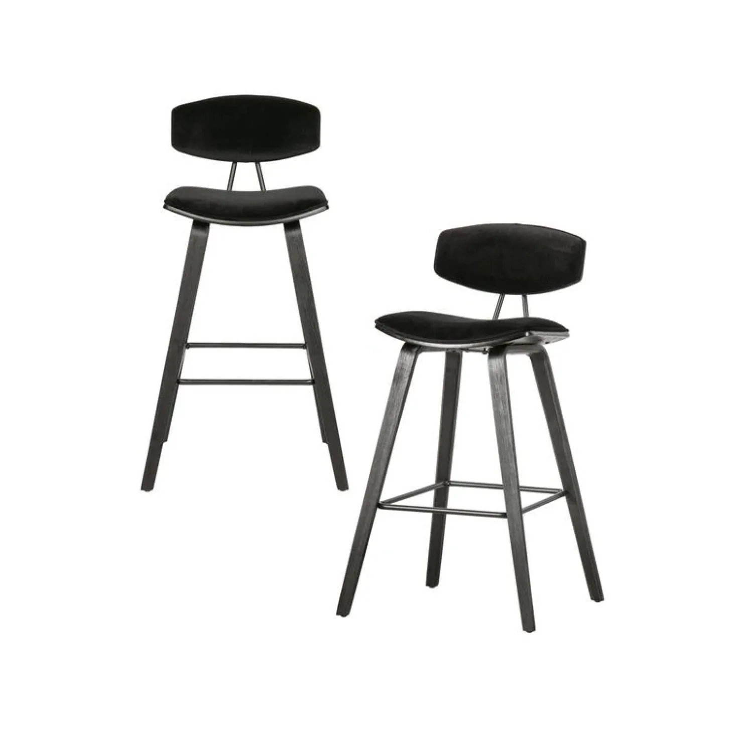 Senn Barstoel Velvet Zwart