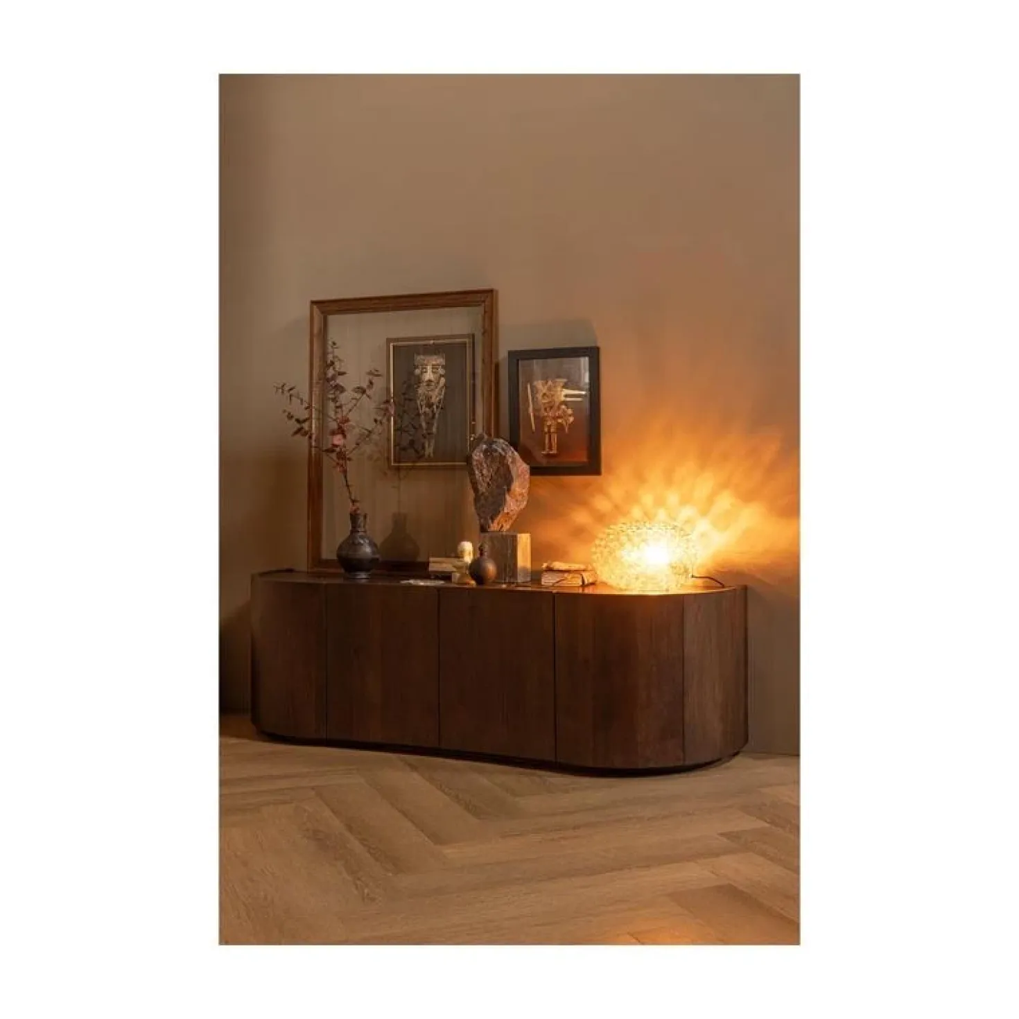 Sense Dressoir 4-Deurs Mangohout Walnoot 160cm