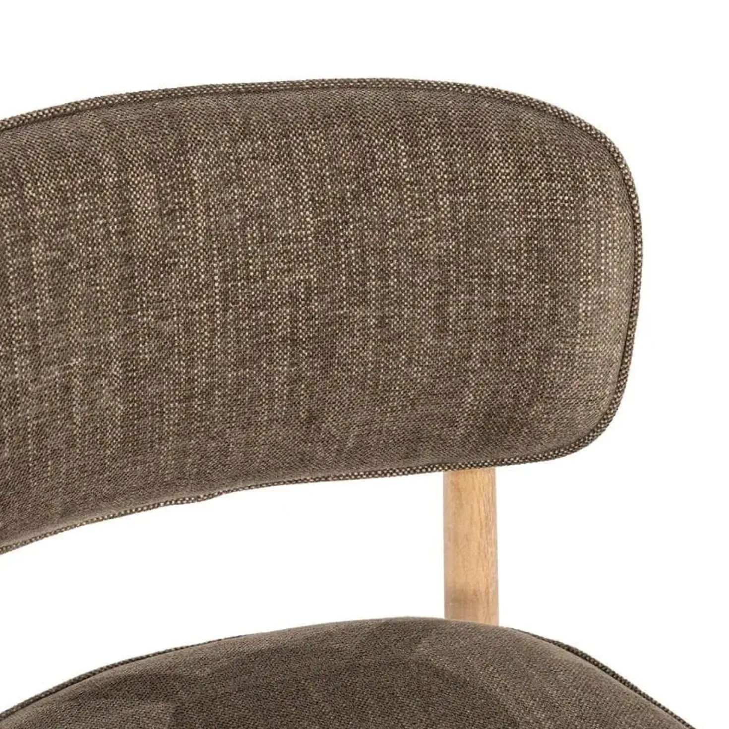 Serene Rune Eetkamerstoel Naturel hout - Bruine stof