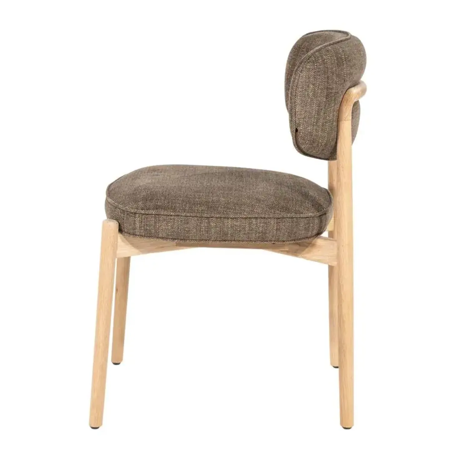 Serene Rune Eetkamerstoel Naturel hout - Bruine stof