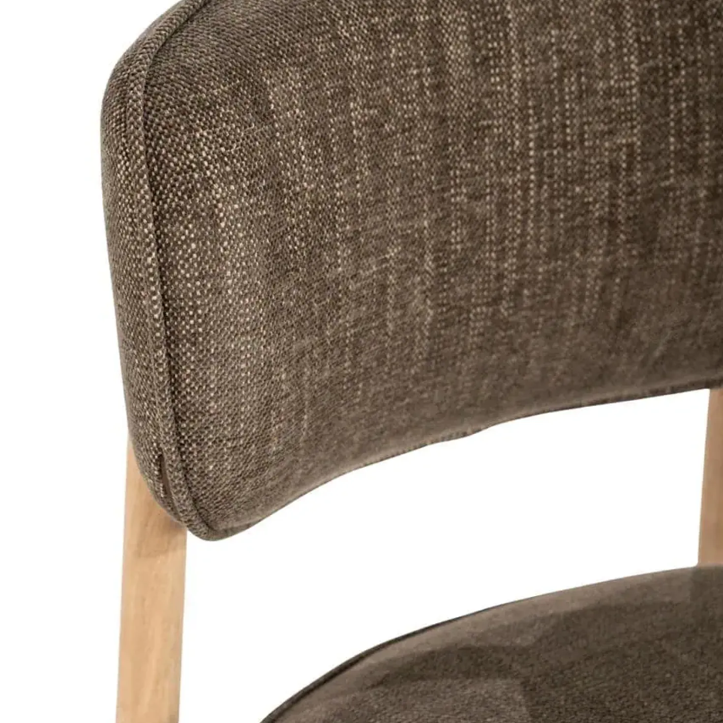 Serene Rune Eetkamerstoel Naturel hout - Bruine stof