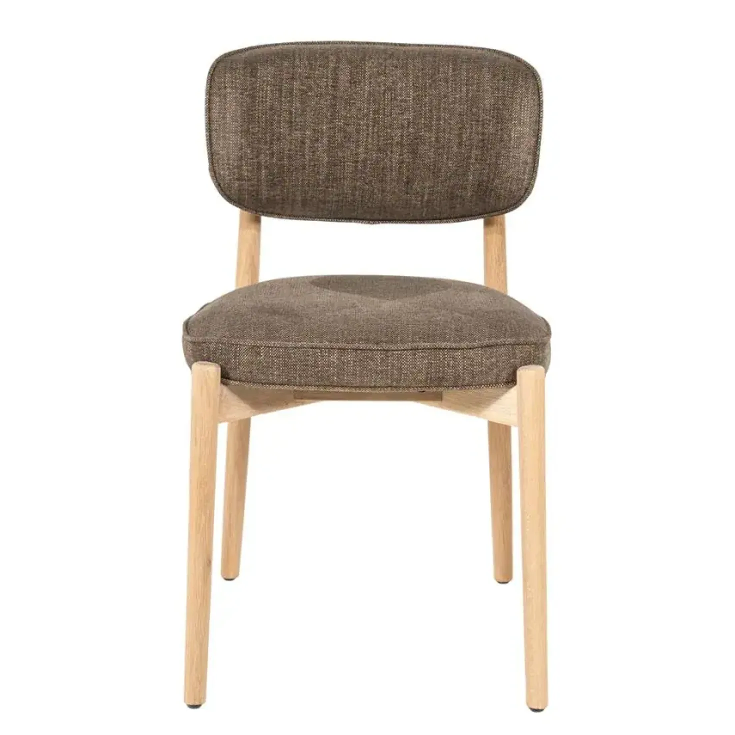 Serene Rune Eetkamerstoel Naturel hout - Bruine stof