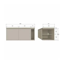 Settle Down Tv meubel/bankje dust met zitkussen 108 cm