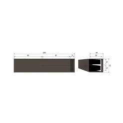 Settle Down Tv meubel Grenen Middenbruin 200cm