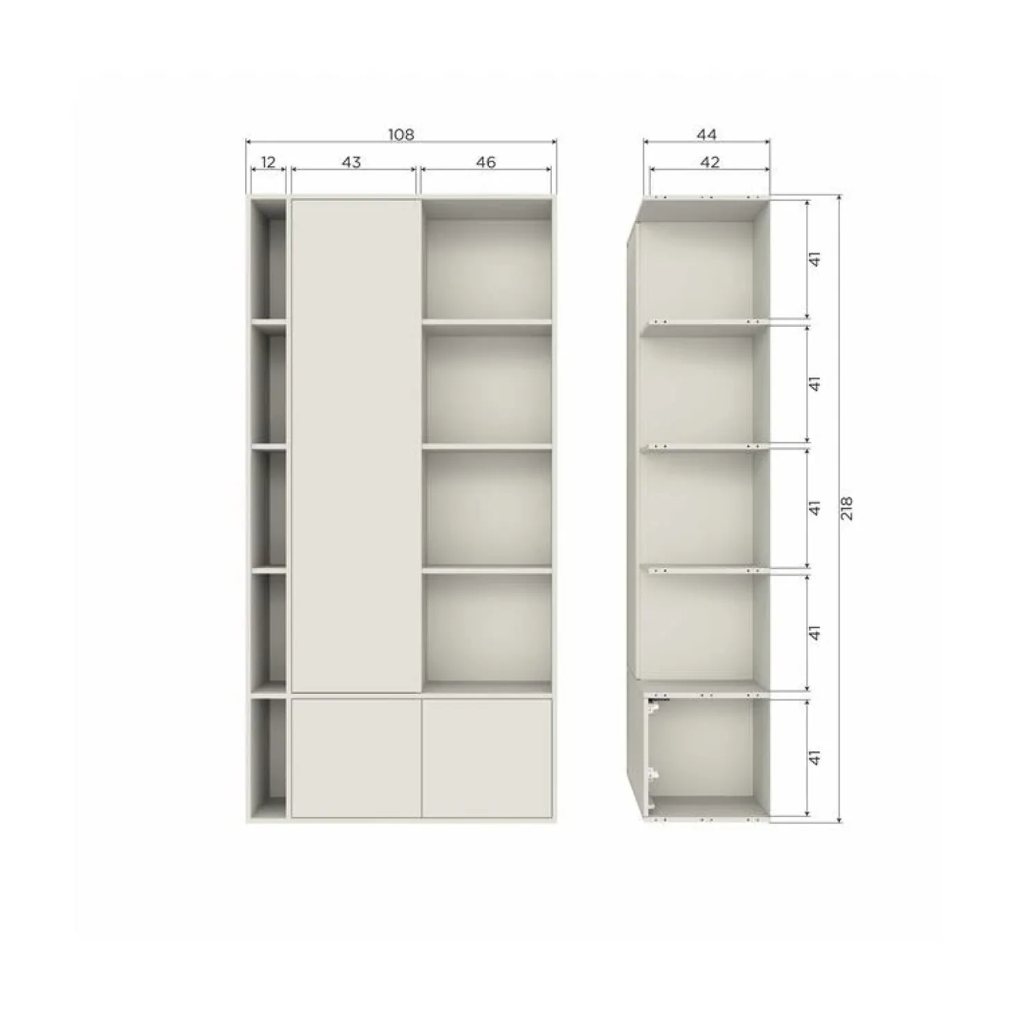 Settle Down Vakkenkast grenen dust 108 cm
