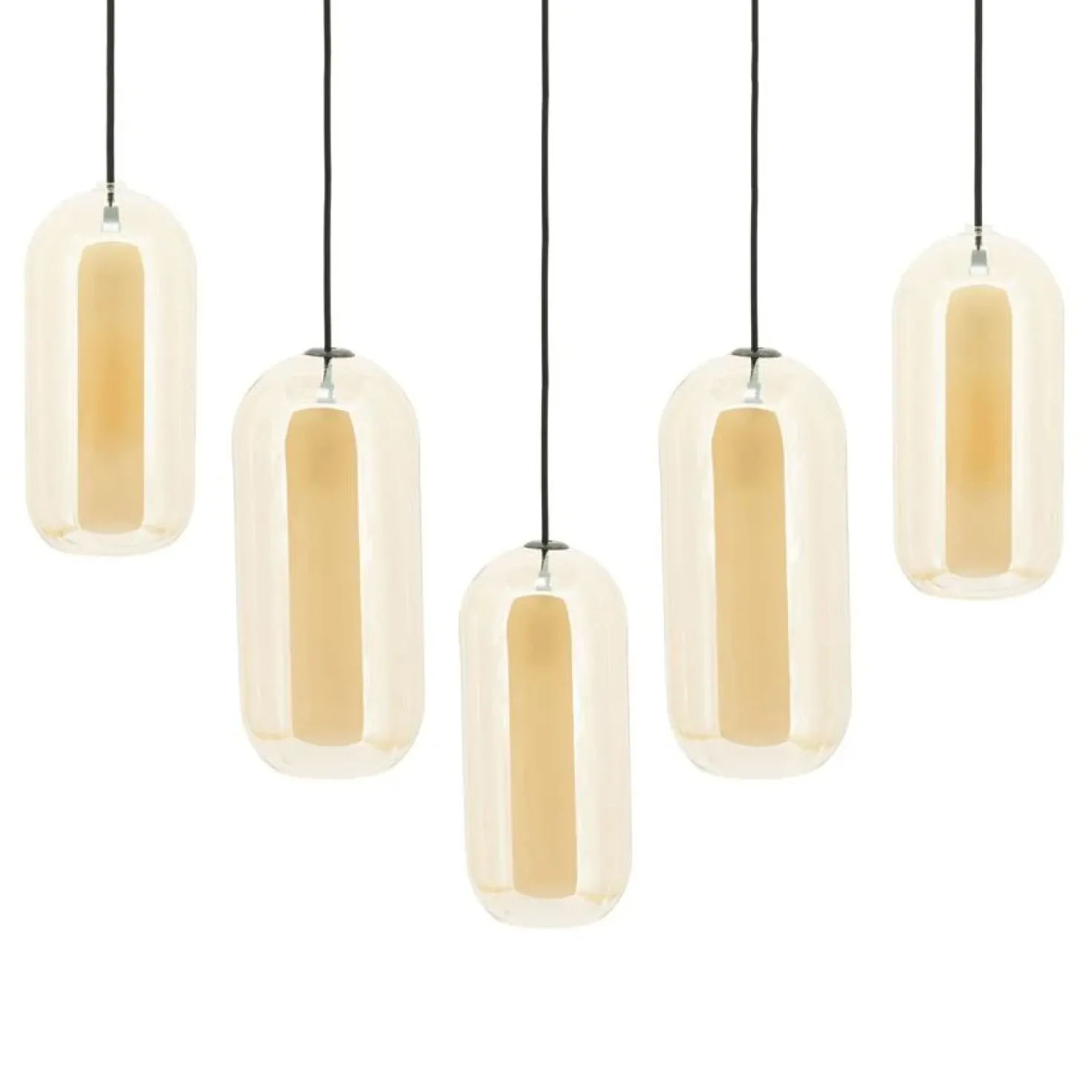 Shona 5-lichts Hanglamp amber