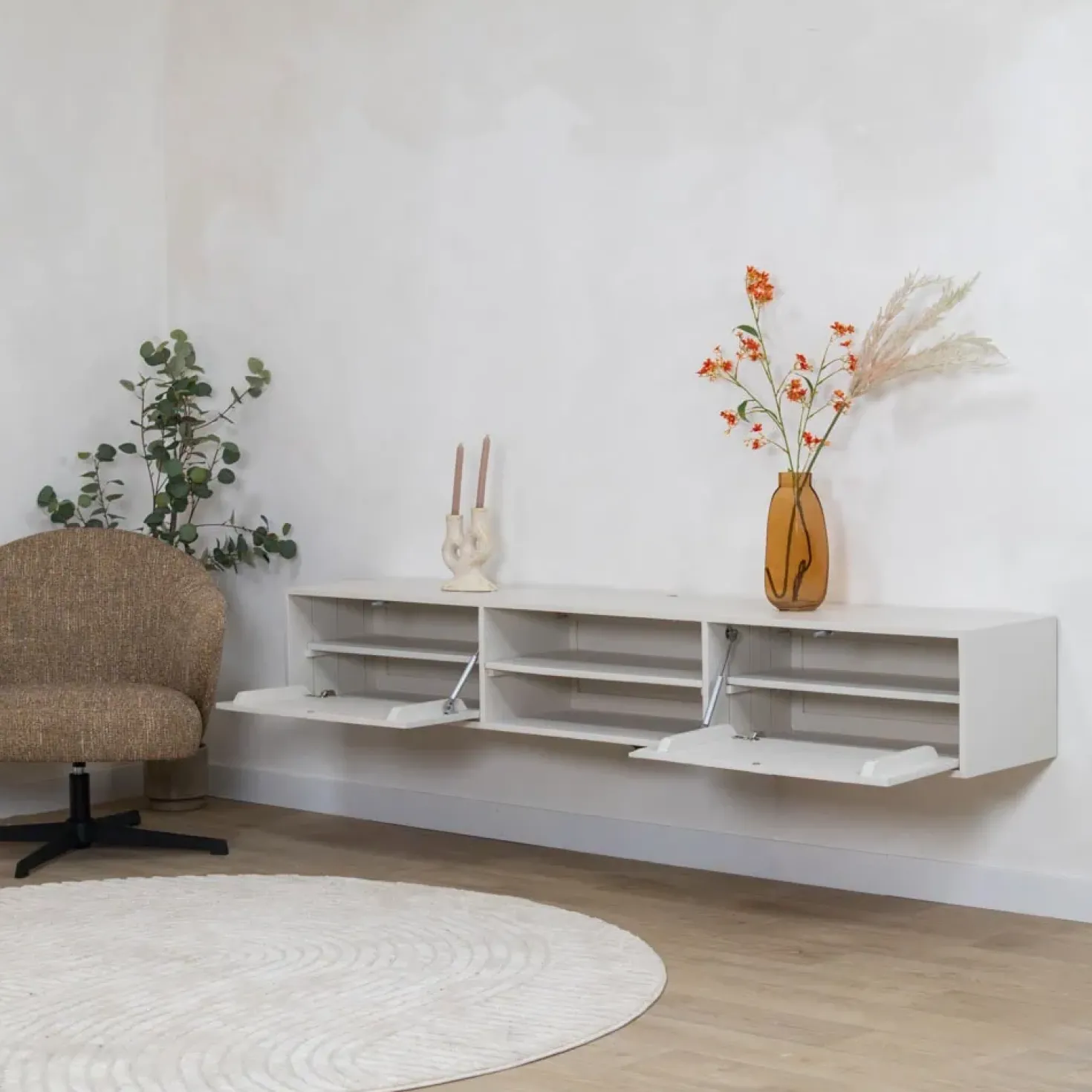 Sigge Zwevend Tv meubel zand 200cm