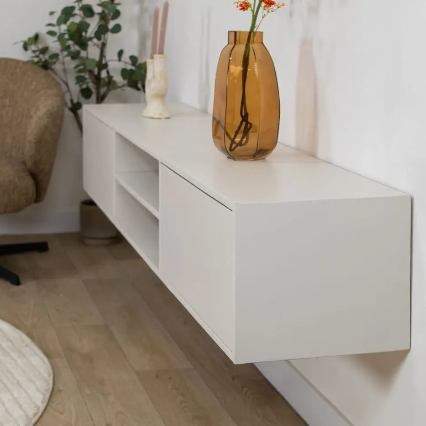 Sigge Zwevend Tv meubel zand 200cm