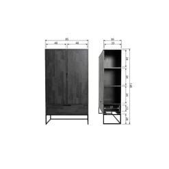 Silas Wandkast 2-Deurs Essen Blacknight 85cm