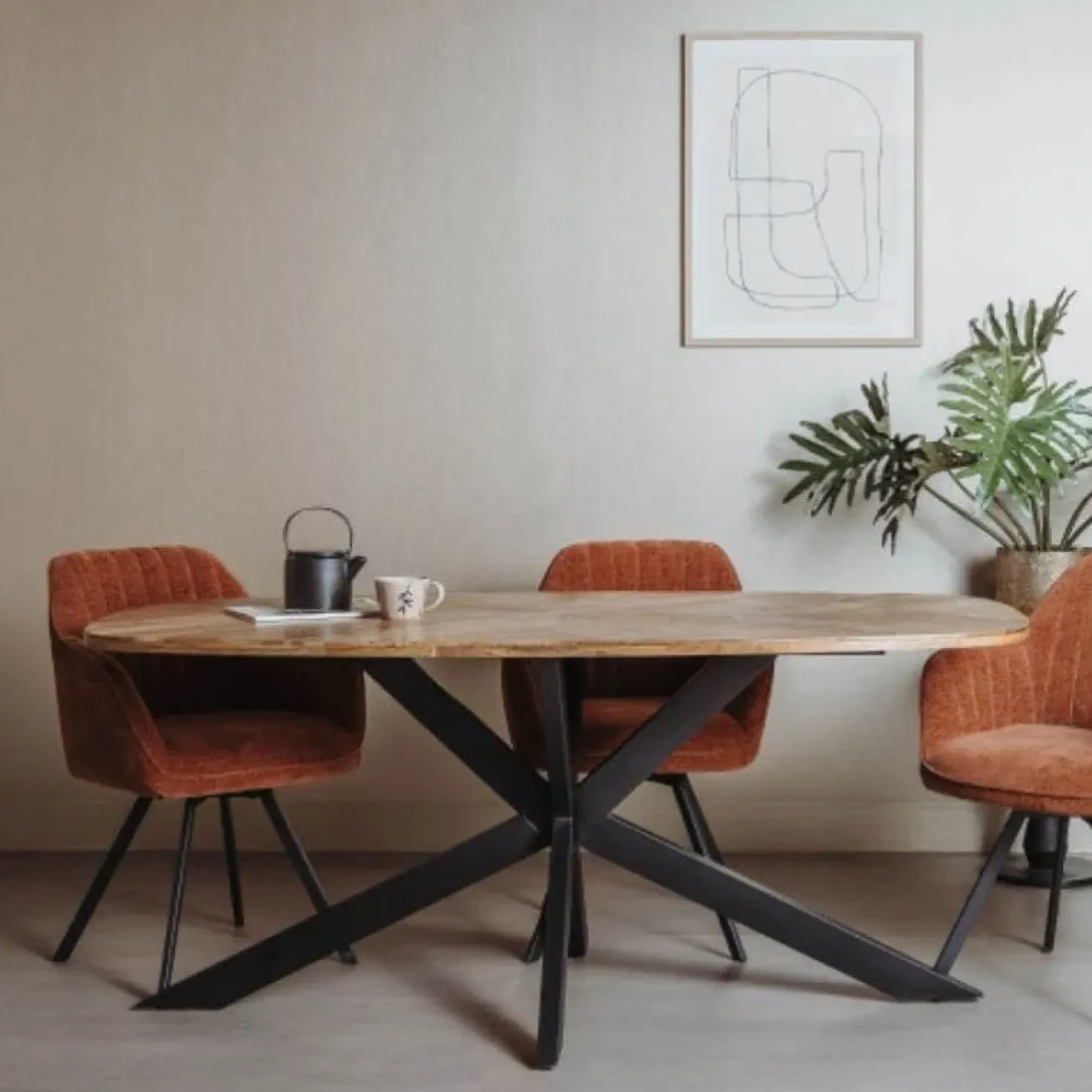 Silvi eettafel visgraat naturel