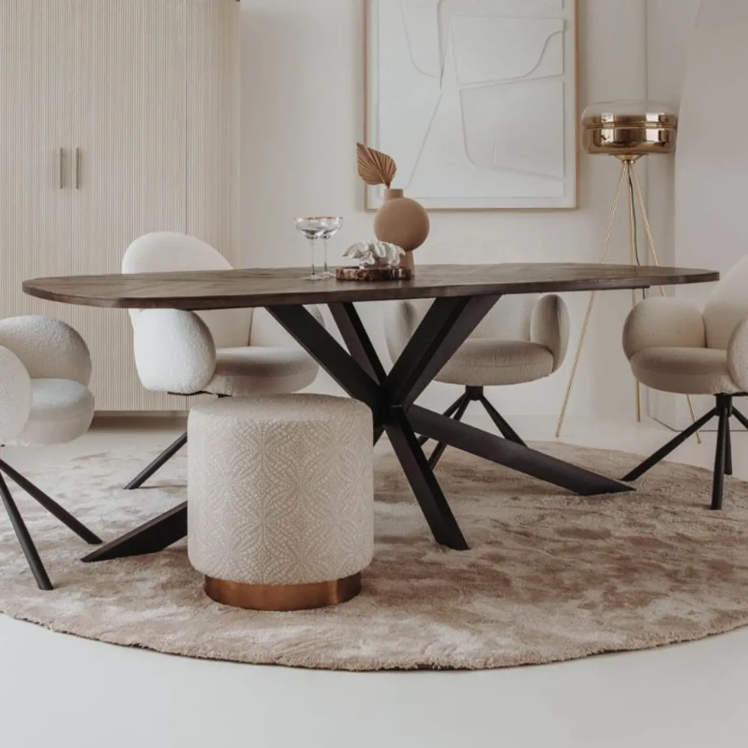 Silvi eettafel visgraat olijfbruin 180cm