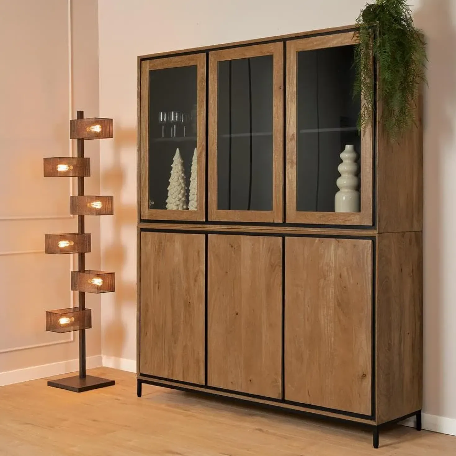 Sindacco Vitrinekast Mangohout 160 cm