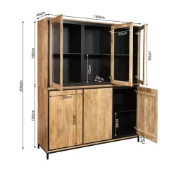 Sindacco Vitrinekast Mangohout 160 cm