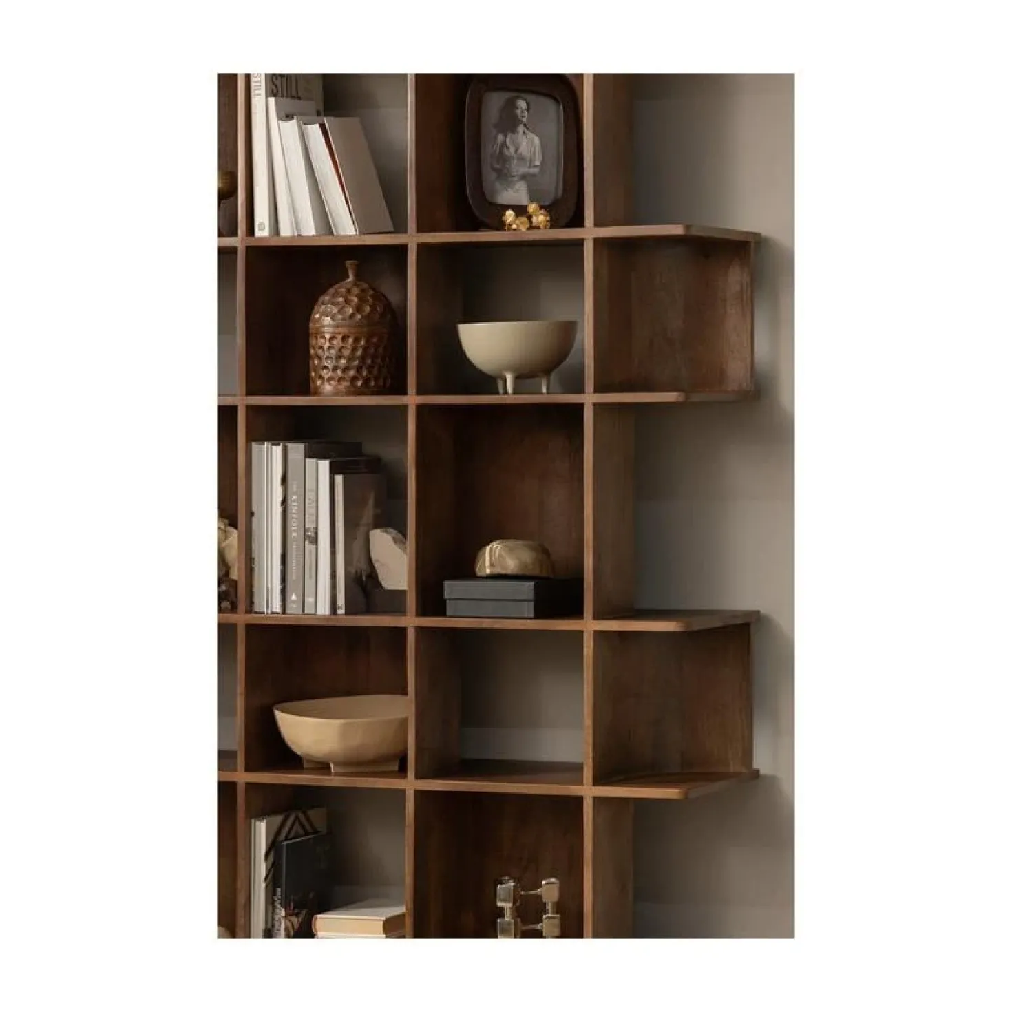 Sinne Boekenkast Mangohout Walnoot 130cm