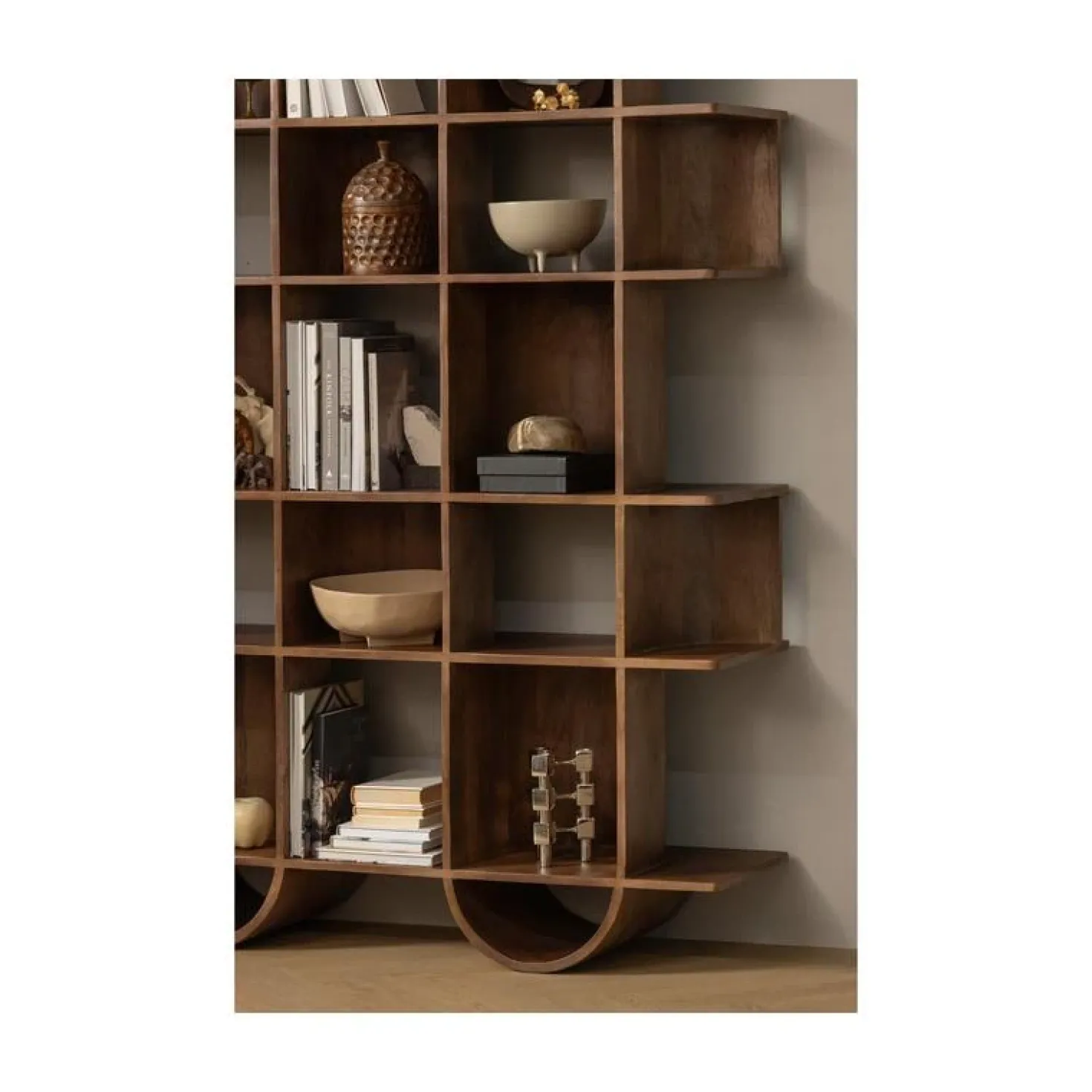 Sinne Boekenkast Mangohout Walnoot 130cm