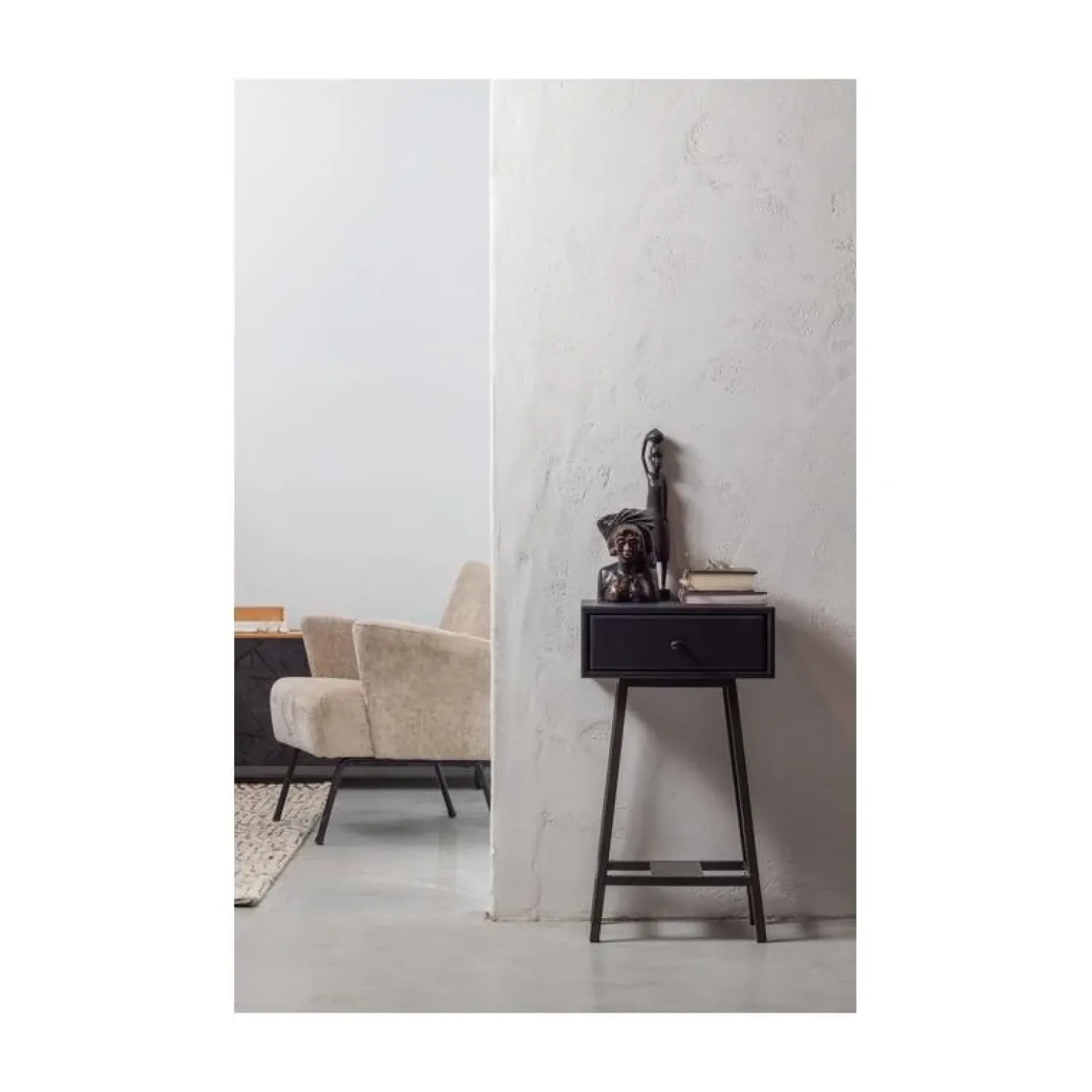 Skybox Sidetable Mangohout Zwart 40cm