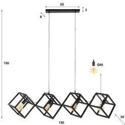 Skye 4-lichts Hanglamp Metaal